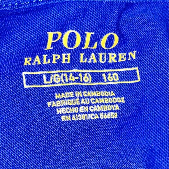 Polo Ralph Lauren Big Boys Short-Sleeve Big Pony Jersey T-Shirt Blue Size L EUC - Picture 12 of 14